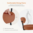 JIOABL Dining Chairs, Boucle Upholstered Kitchen Chairs with Curved Backrest & Metal Legs, Mid Century Modern Round Dining Room Chairs for Vanity, Living Room