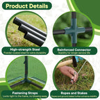 JIOABL Greenhouse with PE Cover, Portable Plant Grow House with Zipper Door & Steel Frame for Indoor Outdoor Garden