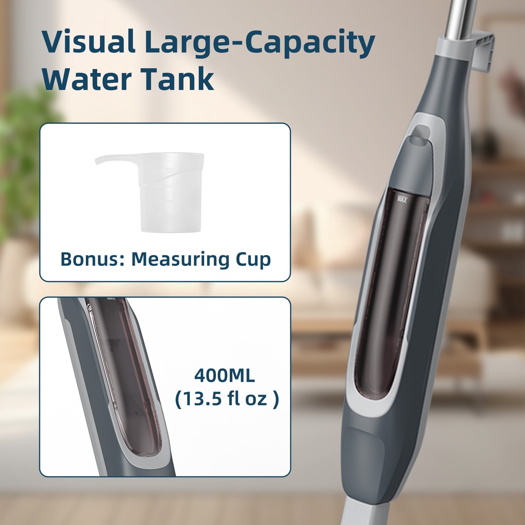 JIOABL Scrubbing Steam Mop with Dual Rotating Pads, LED Headlights and Adjustable Steam Modes for Sealed Hard Floors