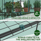 JIOABL 3-Tier Walk-In Greenhouse with PE Cover, Roll-Up Zipper Door & Side Windows, Steel Frame, Outdoor Plant Greenhouse for Garden, Patio, Green