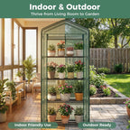 JIOABL Greenhouse with PE Cover, Portable Plant Grow House with Zipper Door & Steel Frame for Indoor Outdoor Garden