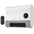 JIOABL Smart Wall Heater, Electric Space Heater for Bedroom , Vertical Oscillation, Adjustable Thermostat, Remote Control, 24H Timer, White