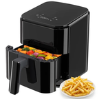 JIOABL 4 Qt Compact Air Fryer, 4-in-1 Air Fry Bake Roast Reheat, Dishwasher-Safe, Black