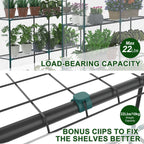 JIOABL 3-Tier Walk-In Greenhouse with PVC Cover, Roll-Up Zipper Door & Side Windows, Steel Frame, Outdoor Plant Greenhouse for Garden, Patio, Glear