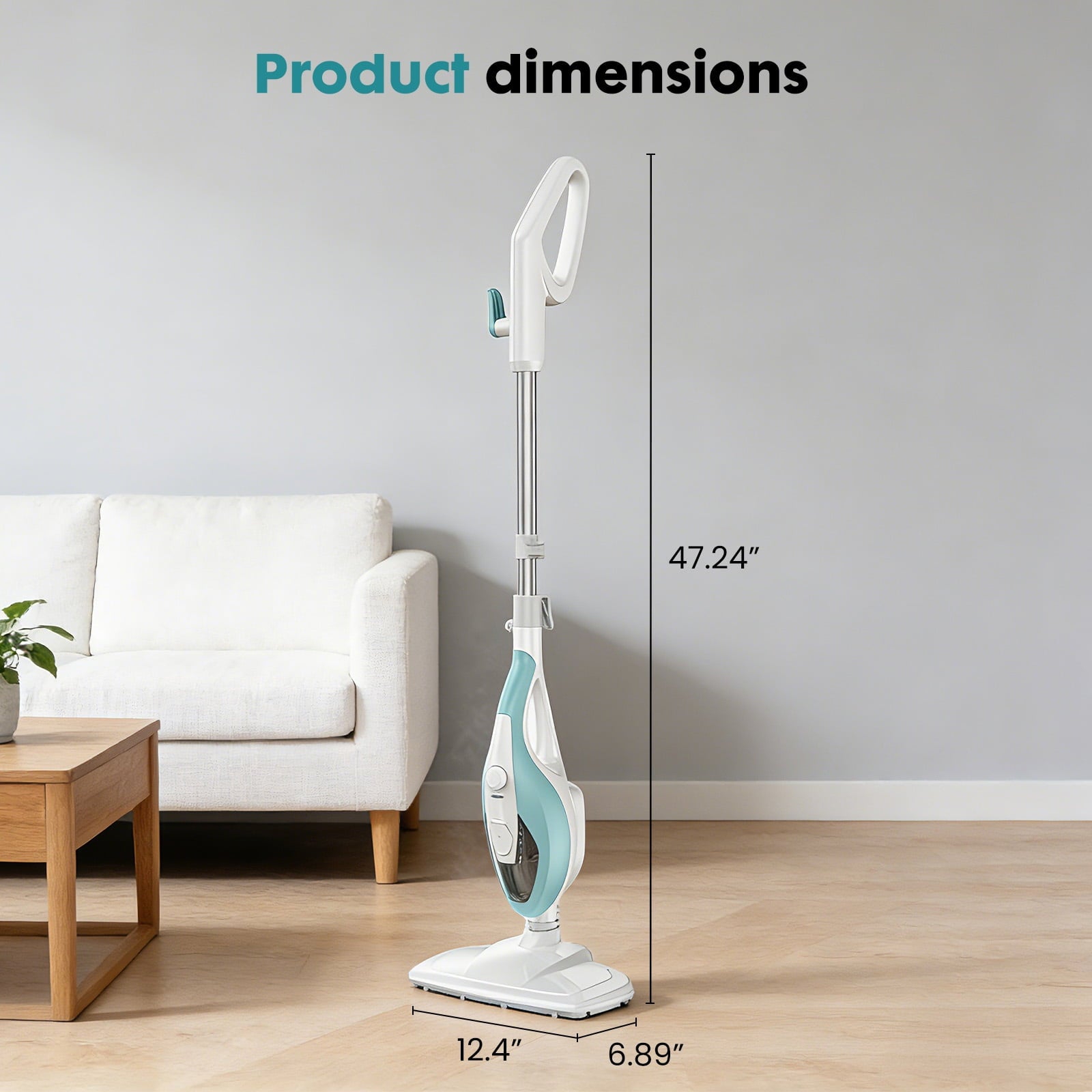 JIOABL 10-in-1 Steam Mop with Handheld Steamer for Hardwood, Tile and Laminate Floors, Multi-Function Cleaner