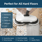 JIOABL Scrubbing Steam Mop with Dual Rotating Pads, LED Headlights and Adjustable Steam Modes for Sealed Hard Floors