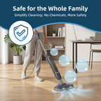 JIOABL Scrubbing Steam Mop with Dual Rotating Pads, LED Headlights and Adjustable Steam Modes for Sealed Hard Floors