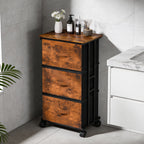 JIOABL Dresser Storage with 3 Drawers, Fabric Tower, Vertical Storage Unit with Wheels & Adjustable Handles for Bedroom, Closet, Office