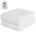JIOABL Twin Size Heated Mattress Pad 75"x39″, Machine Washable, Quilted Electric Bed Warmer with 10‑Hour Auto Shut‑Off, 12 Heat Settings,, White