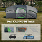 JIOABL 8 Person Camping Tent with Room Divider, Waterproof Polyester, Easy Setup, Portable with Carry Bag, Stakes & Ropes for Outdoor Camping