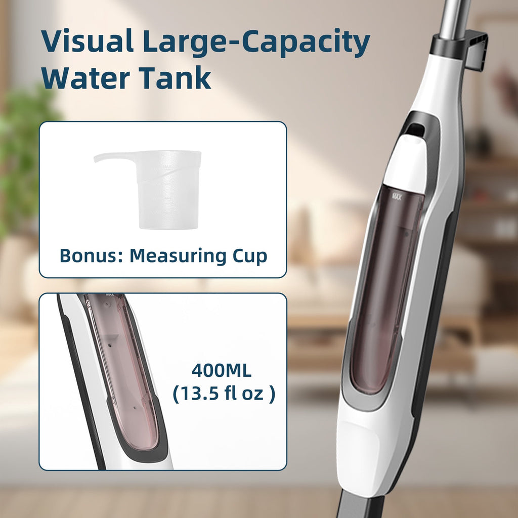 JIOABL Scrubbing Steam Mop with Dual Rotating Pads, LED Headlights and Adjustable Steam Modes for Sealed Hard Floors