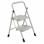 JIOABL 3 step ladder, 36-Inch Iron Step Stool with Non-Slip Pedals and Handrails - Portable Heavy Duty Steel Ladder for Kitchen, Garage, and Outdoor Use - Black