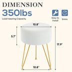 JIOABL Ottoman Foot Stool & Vanity Stool, 350lbs Capacity, Thick Cushion, Gold Metal Legs, for Bedroom & Living Room