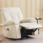 JIOABL Swivel Rocker Recliner Chair with Massage and Heat, Adjustable Recline, Chenille Fabric