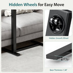 JIOABL Adjustable Overbed Bedside Table with Hidden Wheels for Hospital