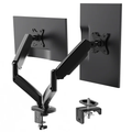 JIOABL Dual Monitor Stand, Spring-Loaded Monitor Mount for 2 Screens 13-32 Inch, Adjustable Desk Stand with Full Motion, Black