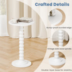 JIOABL Round Side Table, Small End Table with Waterproof MDF & Solid Wood Leg, Compact Space-Saving Accent Table for Living Room, Bedroom or Corners