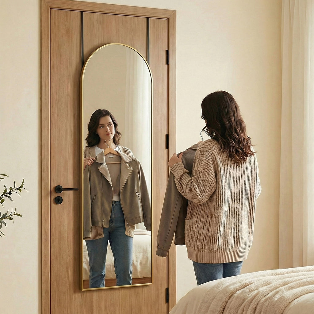 JIOABL 47" x 14"  Full Length Wall Mounted Mirror, Aluminum Alloy Frame, HD Glass, for Bedroom, Living Room & Entryway