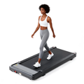 JIOABL Compact Treadmill Under-Desk Walking Pad, Quiet & Portable Exercise Workout Fitness Machine for Home Office Small Spaces, Silver