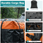 JIOABL Folding Hitch Cargo Carrier Basket for SUVs, Trucks & Vans, 500 lb Capacity with Waterproof Bag, Net, Ratchet Straps, Lock & Stabilizer