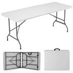 JIOABL 4FT Folding Table with Carrying Handles, Outdoor Indoor Heavy Duty Portable, 300 Lbs Load Capactiy, 23.62"W x 48.03"D x 29.13"H