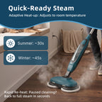 JIOABL Scrubbing Steam Mop with Dual Rotating Pads, LED Headlights and Adjustable Steam Modes for Sealed Hard Floors