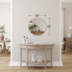 JIOABL Round Mirror, Metal Frame Wall Mirror for Entryway, Bathroom, Vanity, Living Room, Modern Circular Mirro