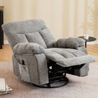 JIOABL Swivel Rocker Recliner Chair with Massage and Heat, Adjustable Recline, Chenille Fabric