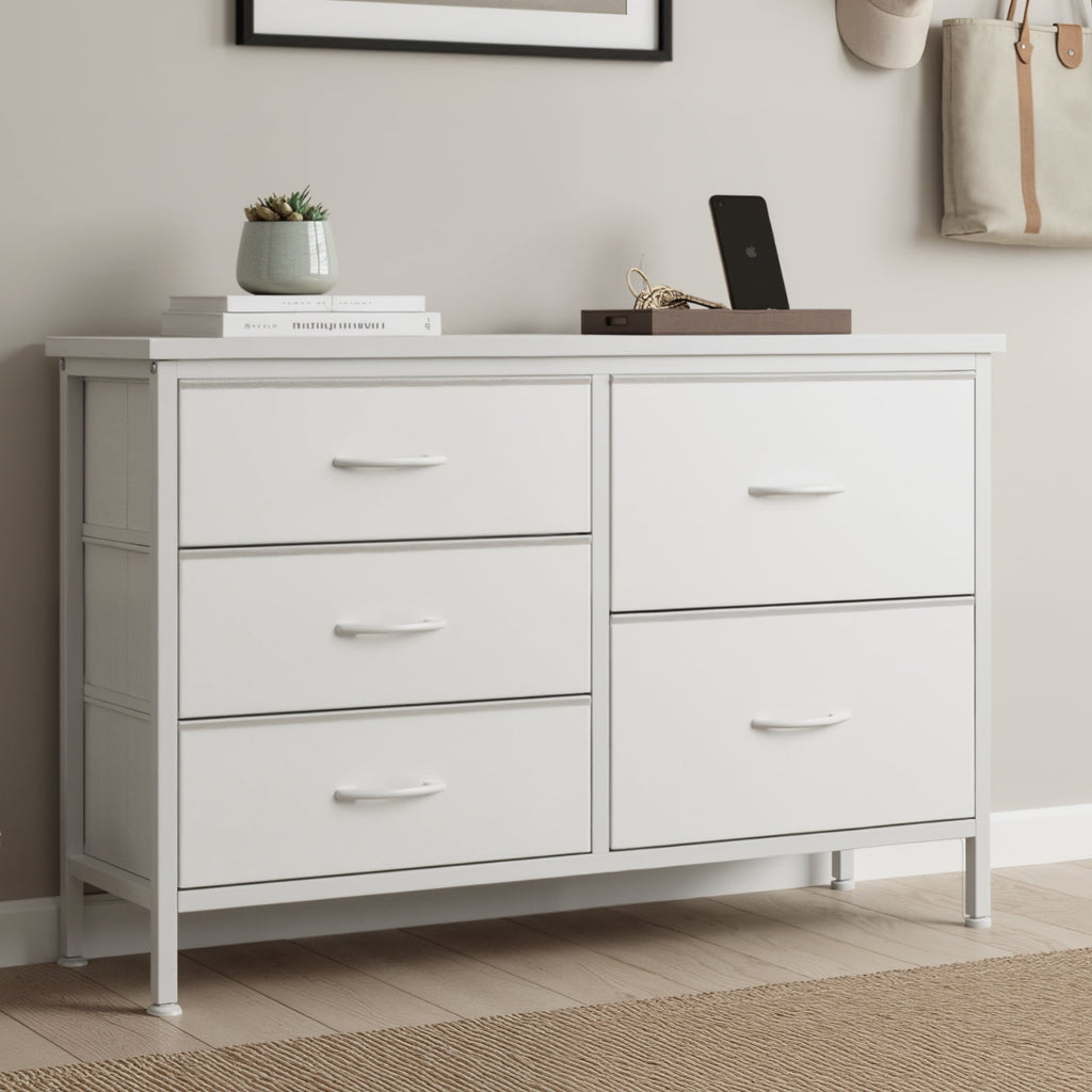 JIOABL 5-Drawer Dresser with Drawer Organizers for Bedroom, Living Room, or Closet