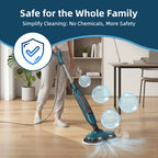 JIOABL Scrubbing Steam Mop with Dual Rotating Pads, LED Headlights and Adjustable Steam Modes for Sealed Hard Floors