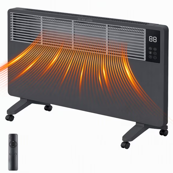 JIOABL Infrared Space Heater for Large Room, WiFi Remote, Inverter, Thermostat, White