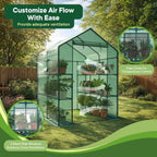 JIOABL Greenhouse with PE Cover, Portable Plant Grow House with Zipper Door & Steel Frame for Indoor Outdoor Garden