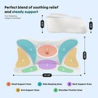 JIOABL Ergonomic Contour Memory Foam Pillows, Cervical Neck Pillow with Cooling Case for Neck Pain Relief