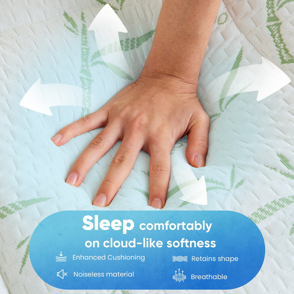 JIOABL Double Layer Mattress Topper, 2 inch Gel Memory Foam & 2 inch Cool Pillow Top for Back Pain Relief, Medium Firm
