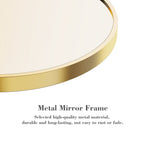 JIOABL Round Mirror, Metal Frame Wall Mirror for Entryway, Bathroom, Vanity, Living Room, Modern Circular Mirro