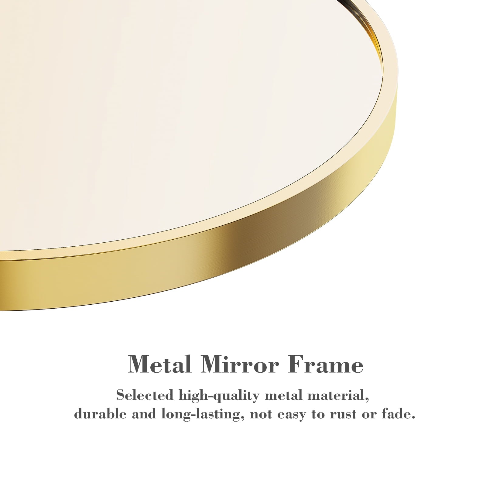 JIOABL Round Mirror, Metal Frame Wall Mirror for Entryway, Bathroom, Vanity, Living Room, Modern Circular Mirro