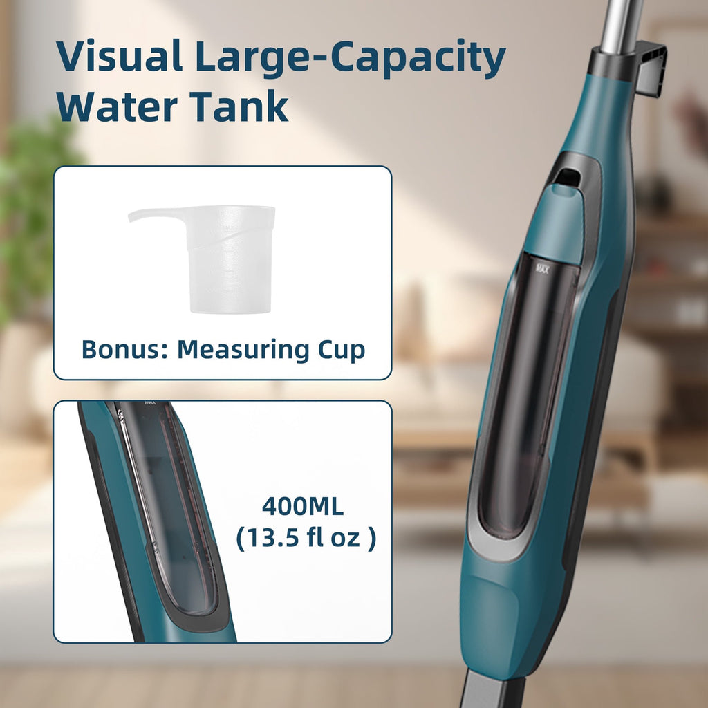JIOABL Scrubbing Steam Mop with Dual Rotating Pads, LED Headlights and Adjustable Steam Modes for Sealed Hard Floors