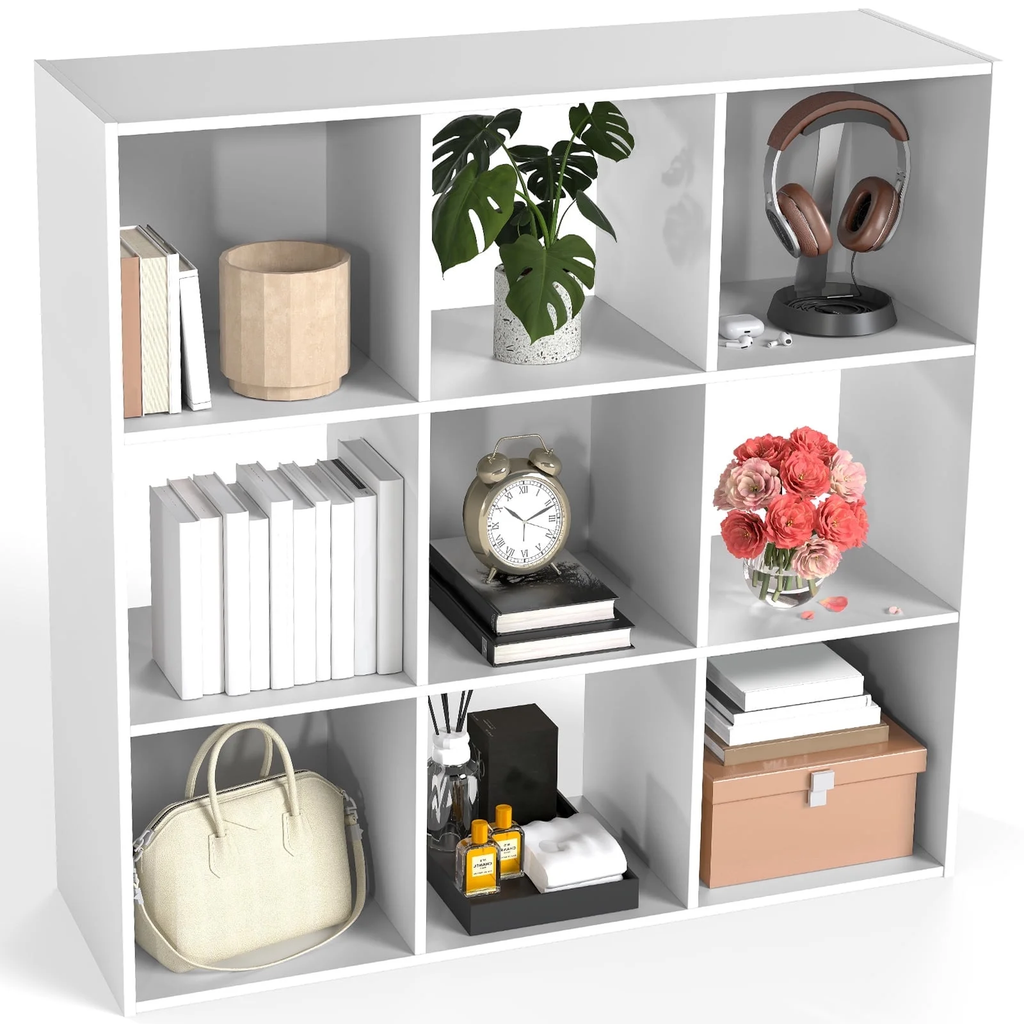 JIOABL 6 Cube Storage Organizer, Open Bookshelf with 3 Removable Back Panels for Living Room, Bedroom, Home Office，36"L x 11.6"W x 24" H, Black