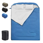 JIOABL Double Sleeping Bag 2 Person Queen Size All Season Waterproof Camping Hiking Backpacking, Black