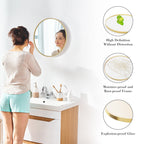 JIOABL Round Mirror, Metal Frame Wall Mirror for Entryway, Bathroom, Vanity, Living Room, Modern Circular Mirro