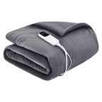 JIOABL Wearable Heated Blanket, Sleeved Electric Blanket with Foot Pocket, 10 Heat Settings, Gray