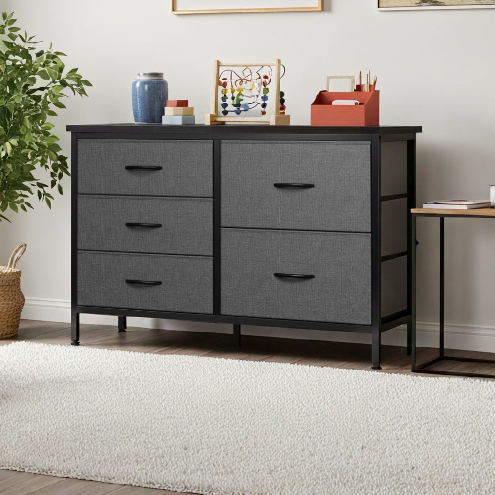 JIOABL 5-Drawer Dresser with Drawer Organizers for Bedroom, Living Room, or Closet