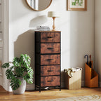 JIOABL 5-Drawer Fabric Dresser with Metal Frame and Wooden Top TV Stand - Perfect for Clothes, Living Room, Hallway, Entryway