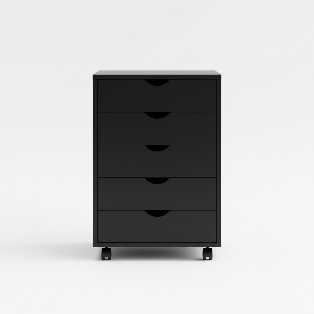 JIOABL 5 Drawer Storage Cabinet with Wheels for Bedroom, Home, Office Organization