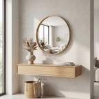 JIOABL Fluted Round Wall Mirror, HD Crystal Clear Bright Reflection with Premium Aluminum Alloy Frame, Hallway, Living Room, Bathroom